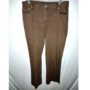 Ashley Stewart Women's Brown Denim Stretch Straight‎ Leg Pants Size 16